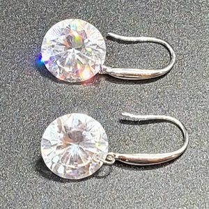 Round Zircon CZ Crystal Stud Drop Earrings